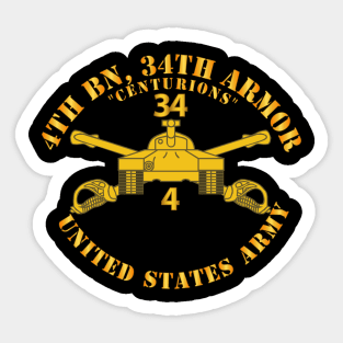 4th Bn, 34th Armor - Centurions  - Armor Branch Sticker